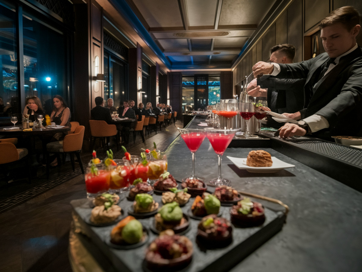 Une cuisine raffinée pour accompagner les cocktails
